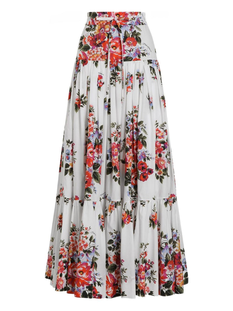 Dolce & Gabbana -Pleated tiered floral-print cotton-popli... | Urbalenti™ NYC