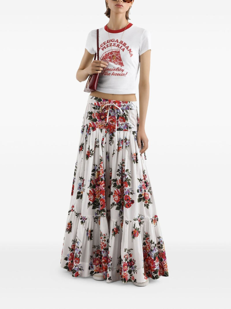 Dolce & Gabbana -Pleated tiered floral-print cotton-popli... | Urbalenti™ NYC
