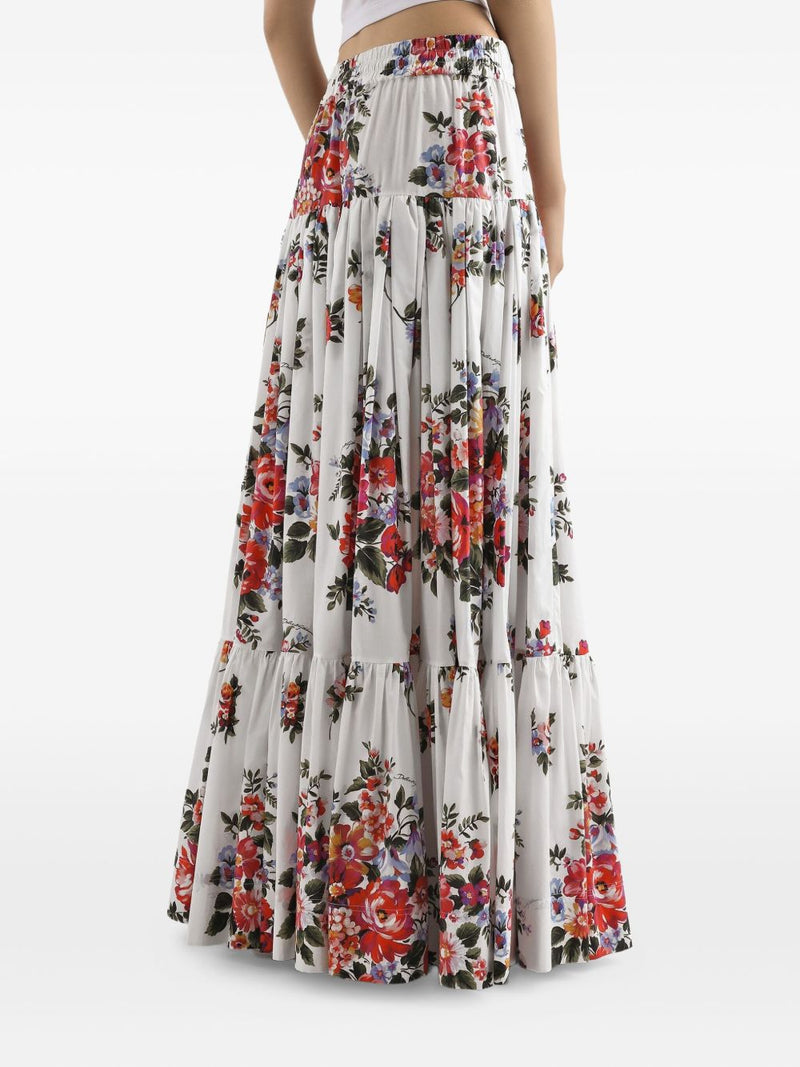 Dolce & Gabbana -Pleated tiered floral-print cotton-popli... | Urbalenti™ NYC