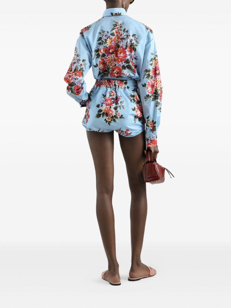 Dolce & Gabbana -Floral cropped cotton shirt | Urbalenti™... | Urbalenti™ NYC