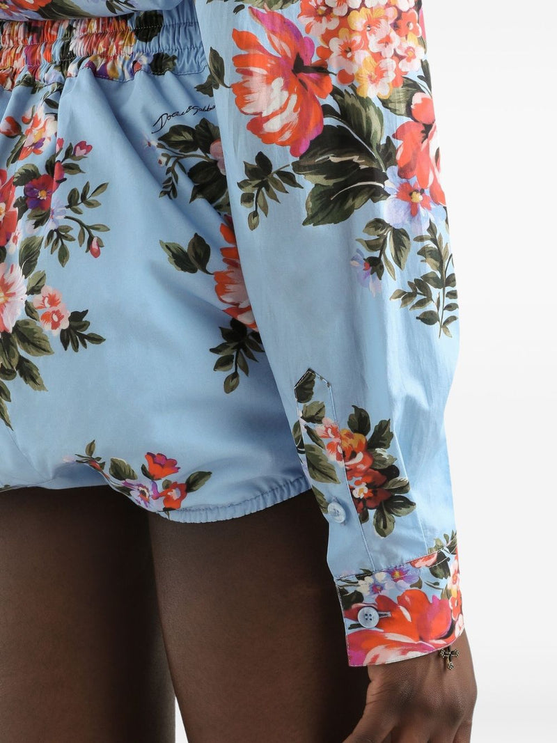 Dolce & Gabbana -Floral cropped cotton shirt | Urbalenti™... | Urbalenti™ NYC
