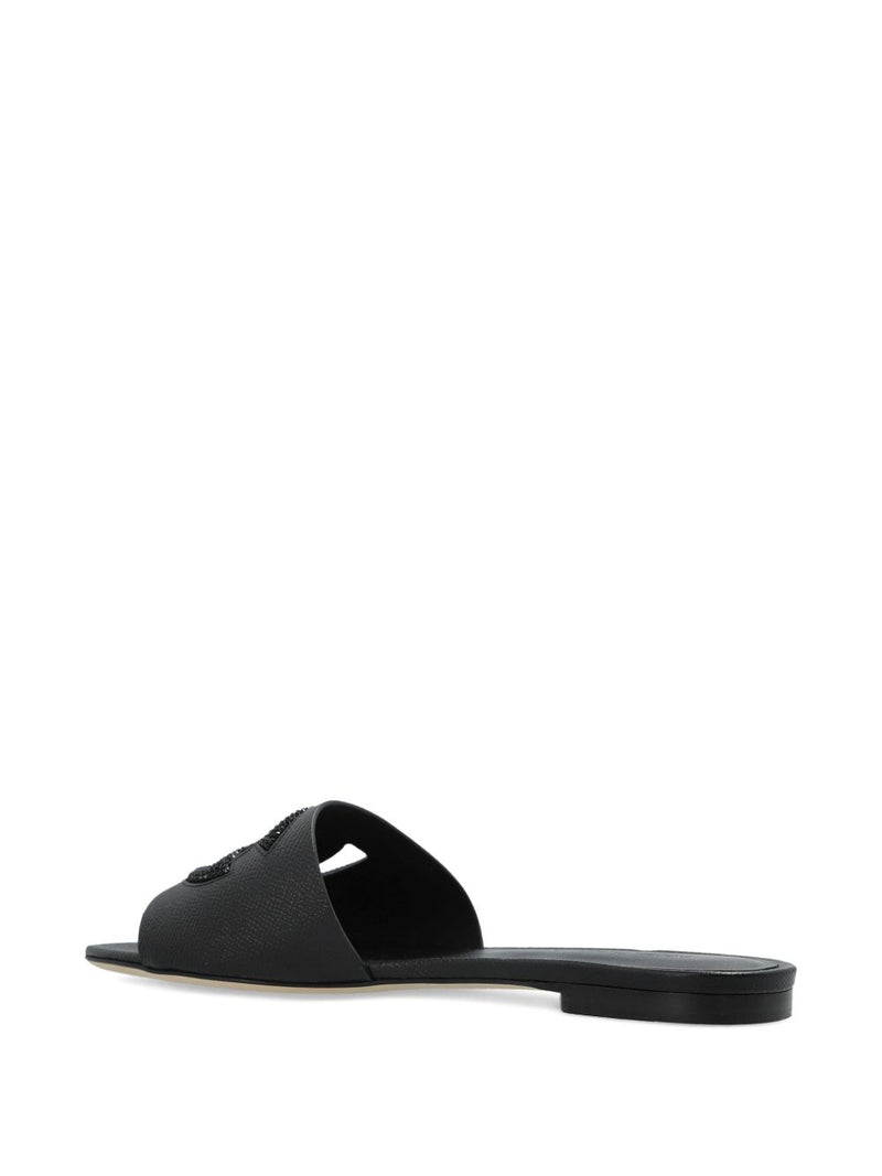 Dolce & Gabbana Dolce & Gabbana-DG-logo leather slides