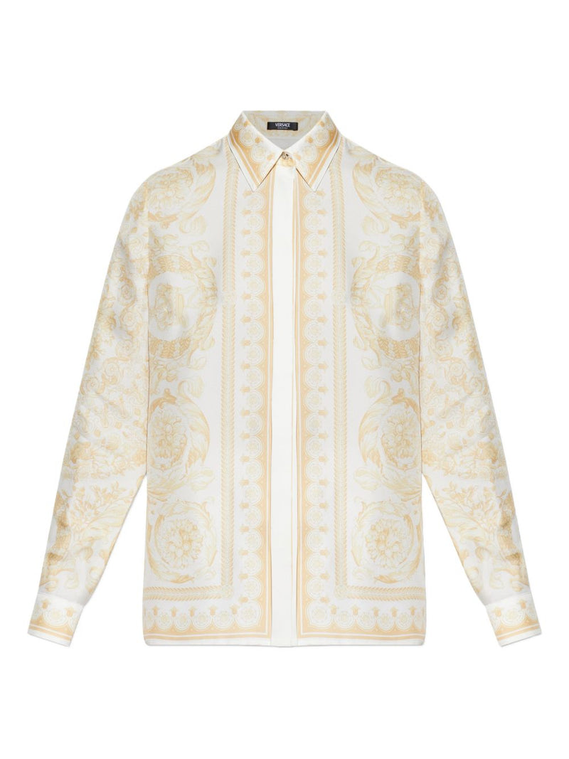 Versace Barocco print silk shirt | Urbalenti™ NYC