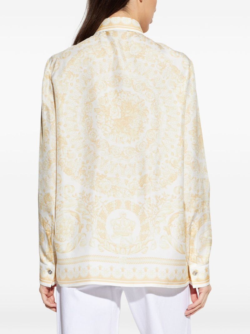 Versace Barocco print silk shirt | Urbalenti™ NYC