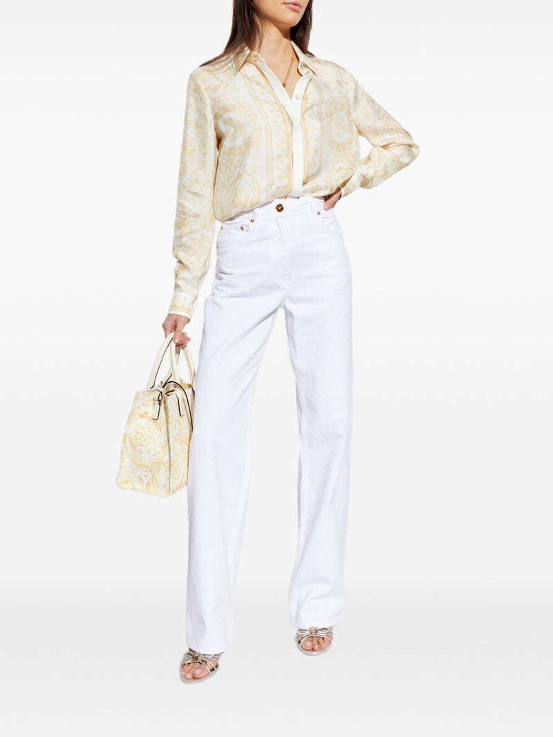 Versace Barocco print silk shirt | Urbalenti™ NYC