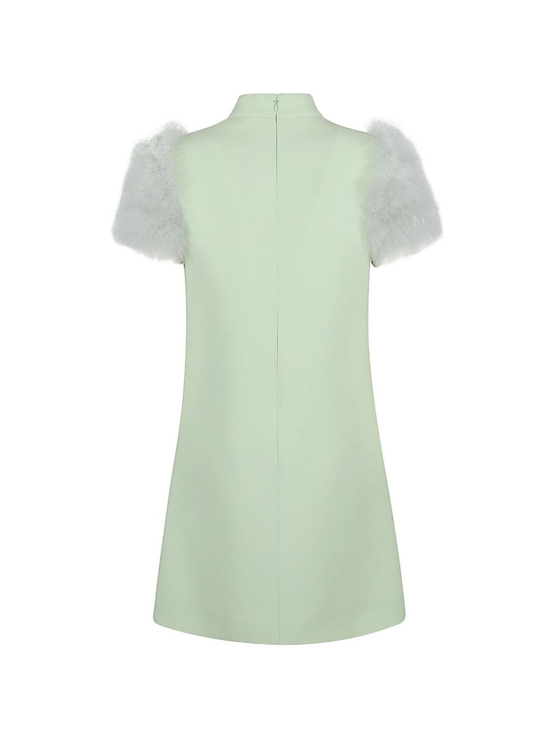 Valentino Feathered wool and silk dress | Urbalenti™ NYC