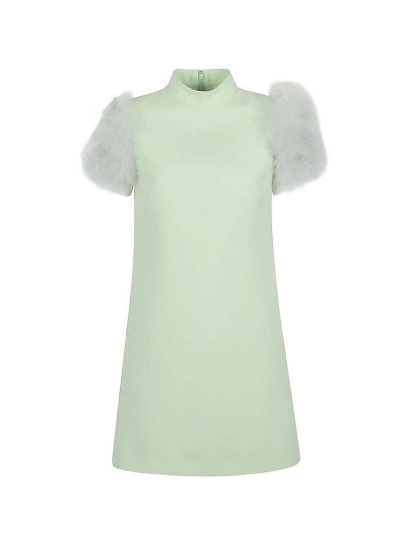 Valentino Feathered wool and silk dress | Urbalenti™ NYC