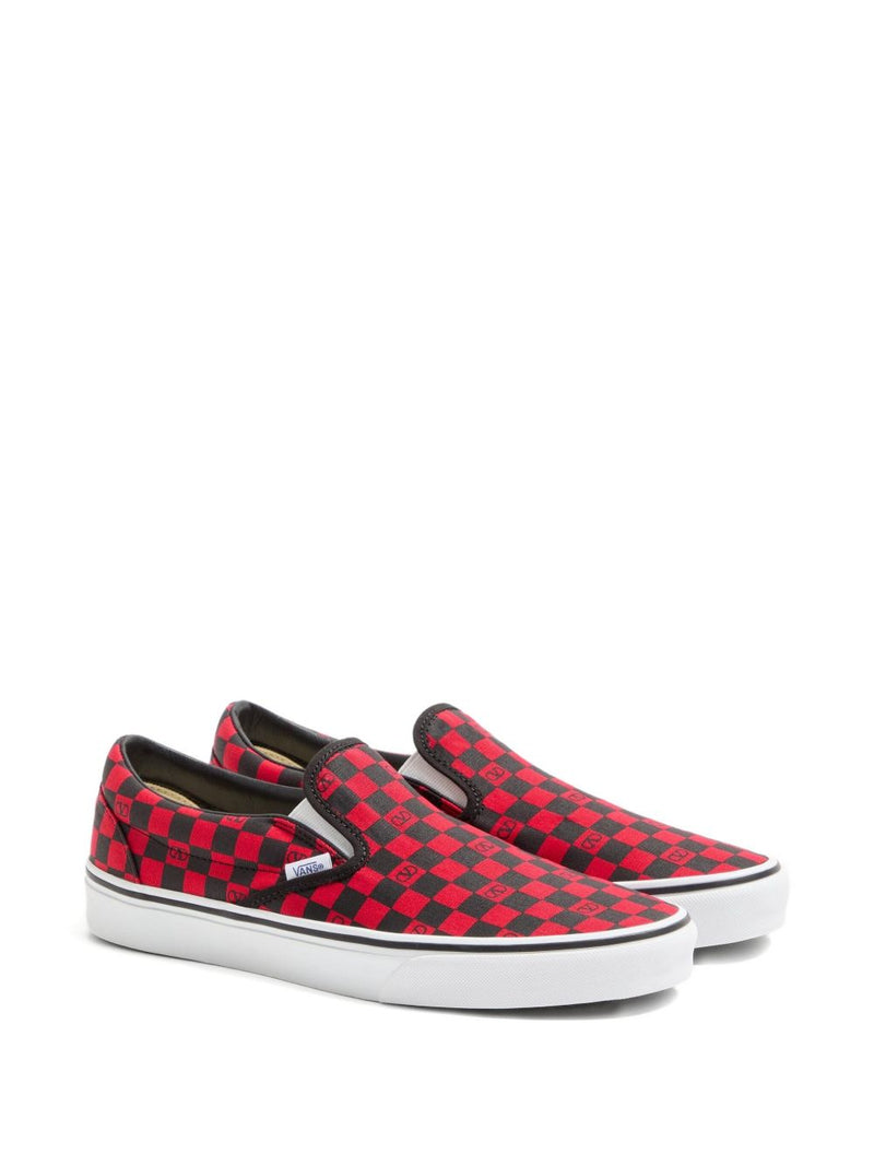 VALENTINO GARAVANI X VANS Classic Slip-On Checkerboard Shoes - Red Canvas | Urbalenti™ NYC