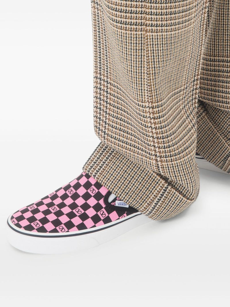 VALENTINO GARAVANI X VANS Classic Slip-On Checkerboard Shoes - Pink Canvas | Urbalenti™ NYC