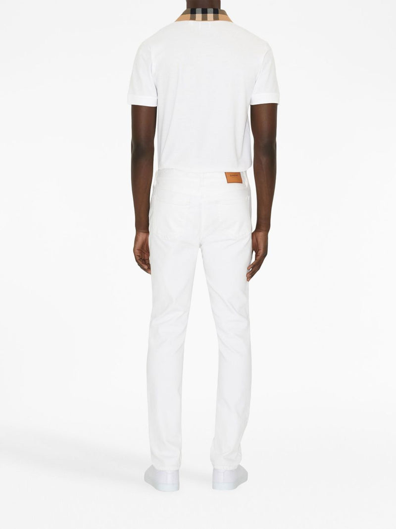 Burberry Check collar cotton polo shirt | Urbalenti™ NYC