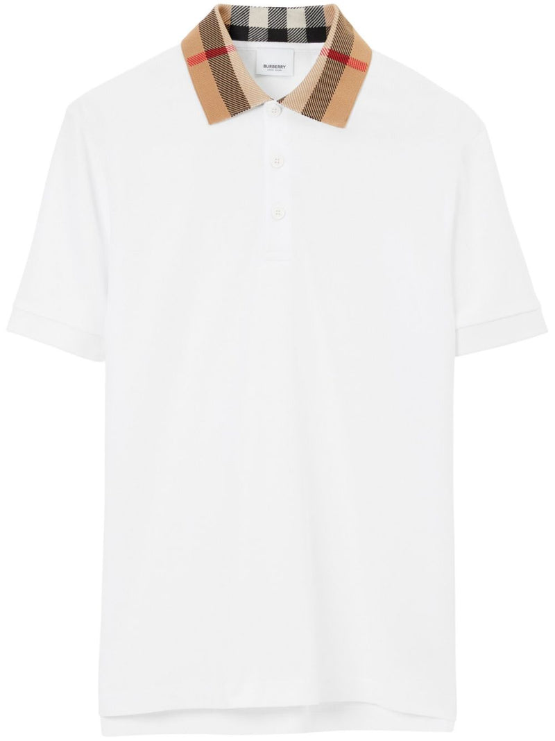 Burberry Check collar cotton polo shirt | Urbalenti™ NYC