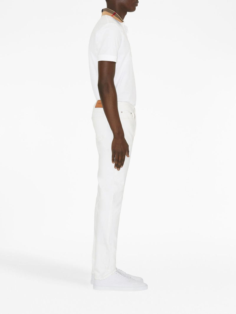Burberry Check collar cotton polo shirt | Urbalenti™ NYC