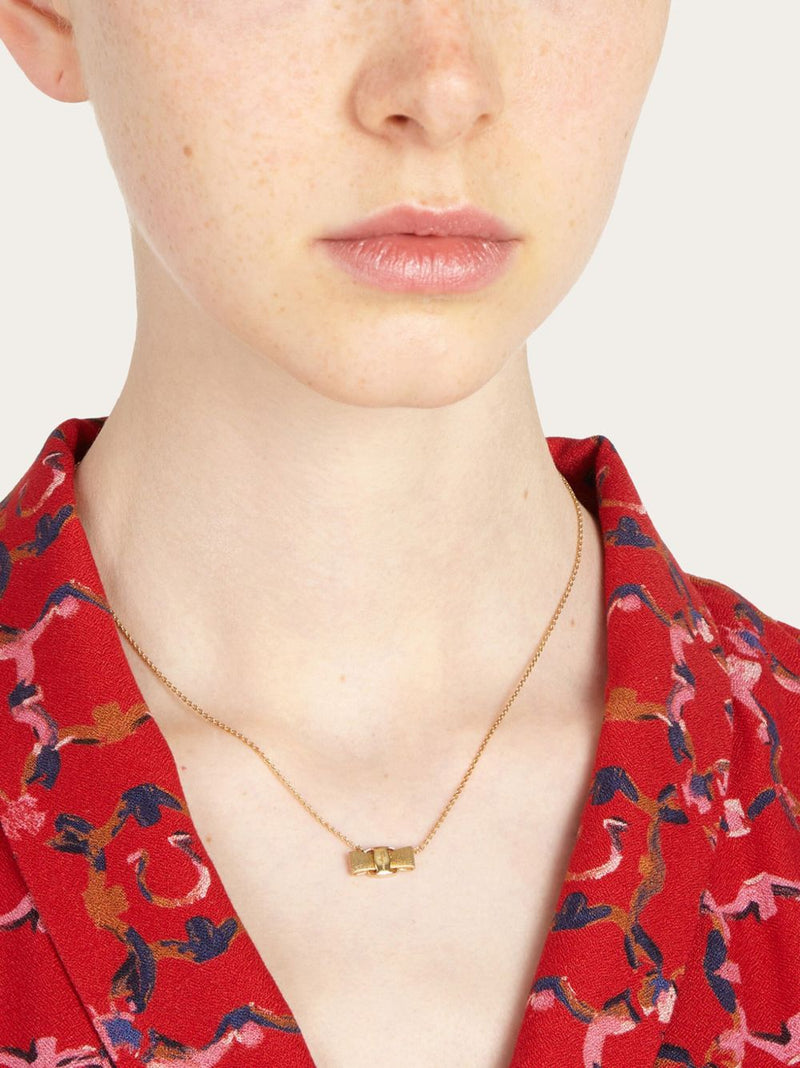 Ferragamo Vara Bow Pendant Necklace | Urbalenti™ NYC