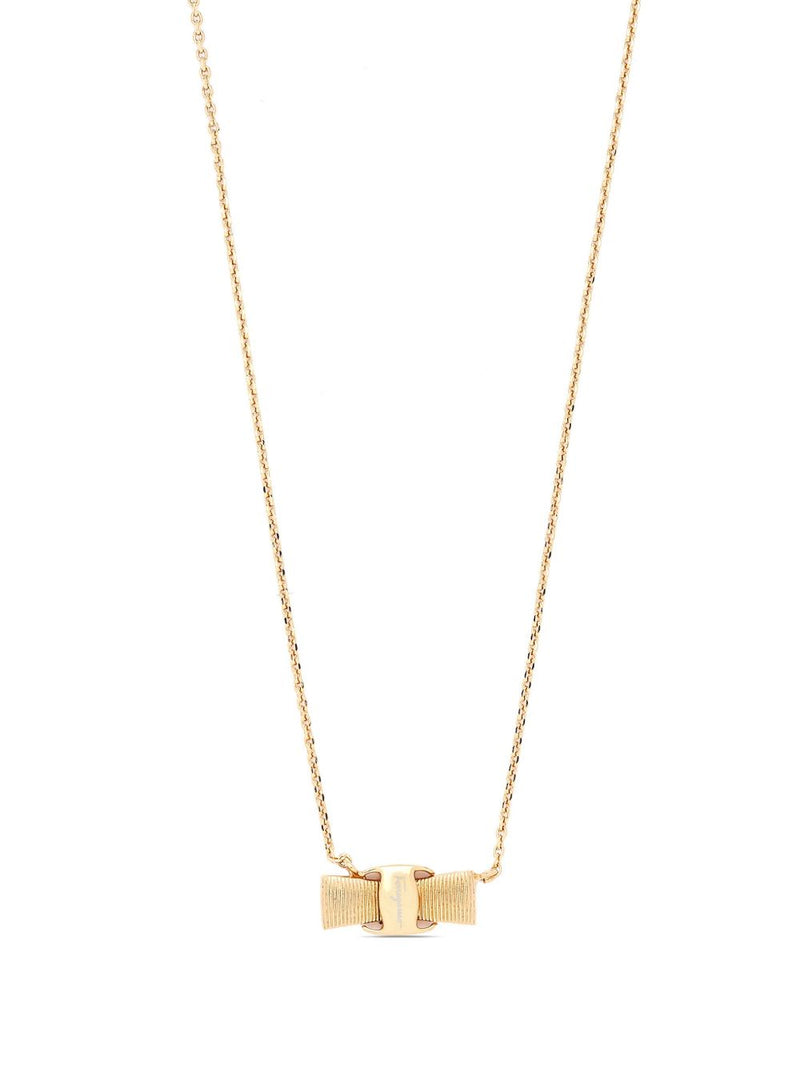 Ferragamo Vara Bow Pendant Necklace | Urbalenti™ NYC