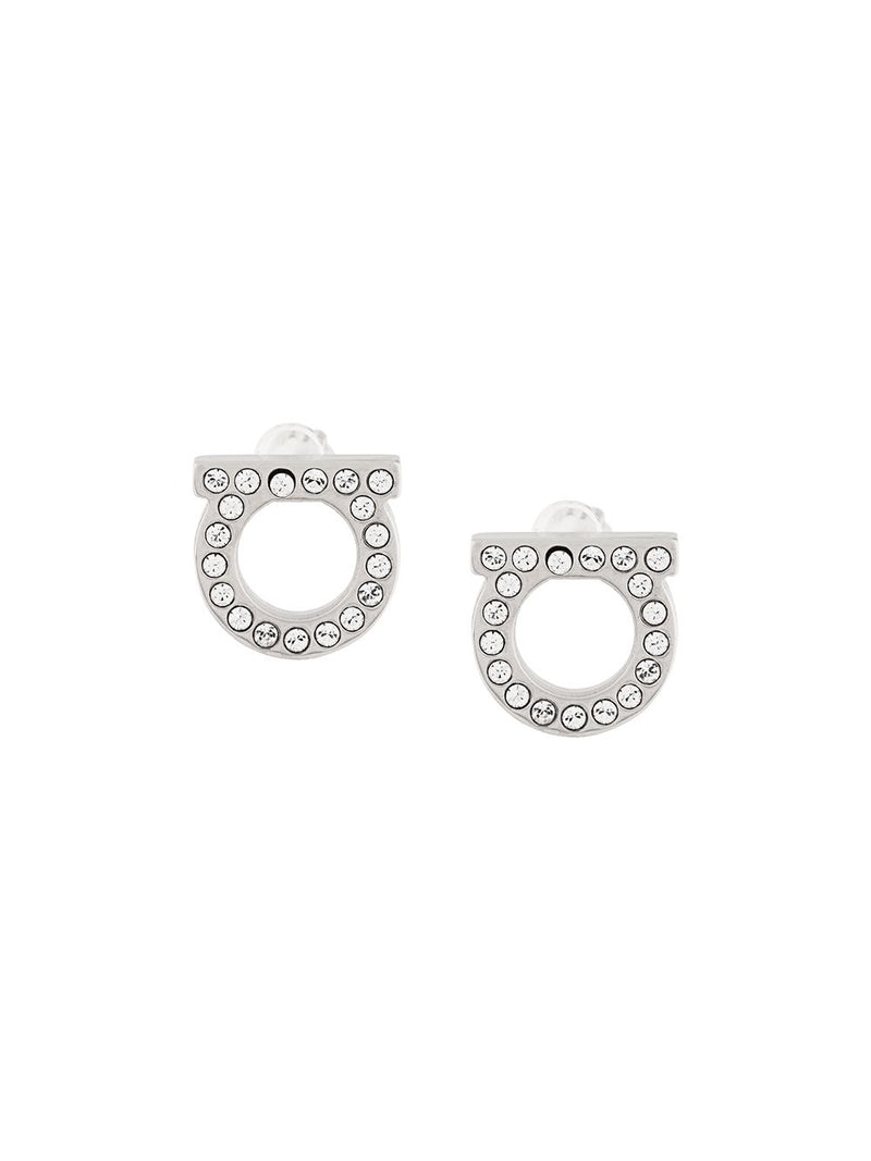 Ferragamo Gancini Crystals Earrings | Urbalenti™ NYC