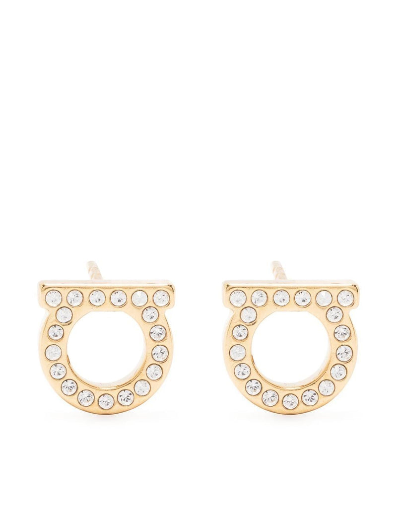 Ferragamo Gancini Crystals Earrings | Urbalenti™ NYC