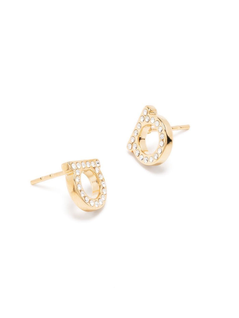 Ferragamo Gancini Crystals Earrings | Urbalenti™ NYC