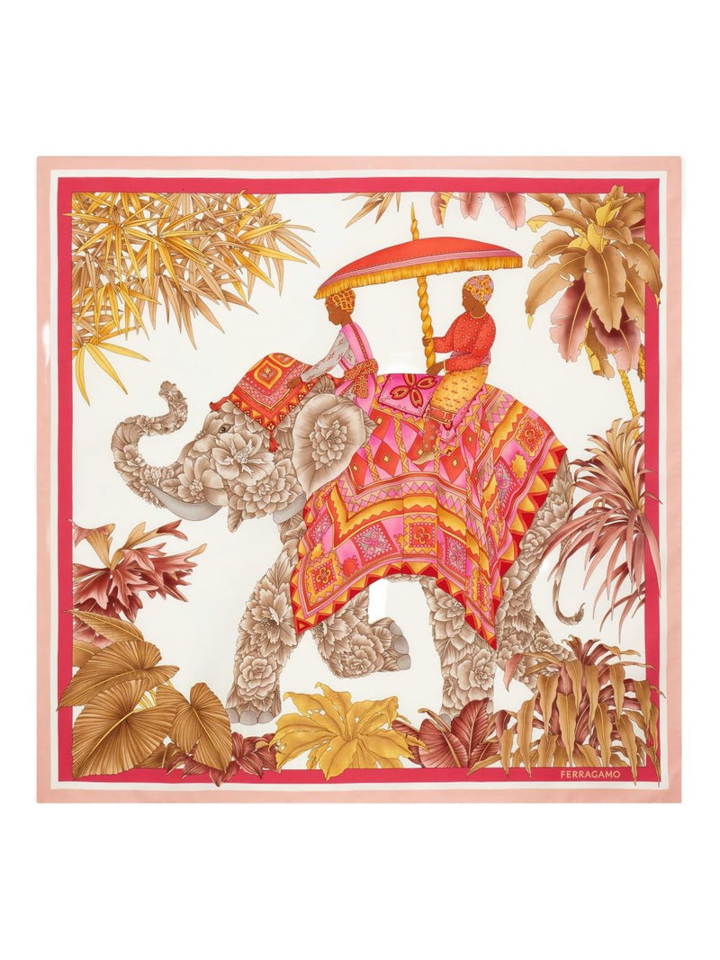 Ferragamo Silk Scarf With Indian Print | Urbalenti™ NYC