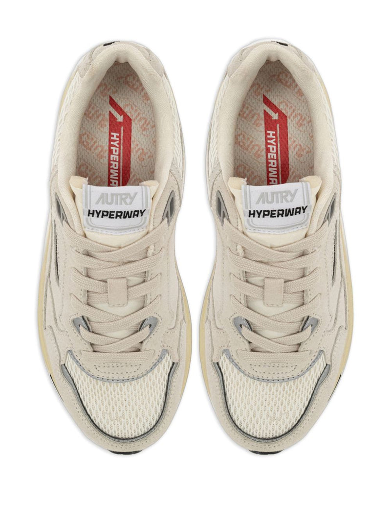 Autry HYPERWAY SNEAKERS IN WHITE AND SILVER MESH AND SUEDE | Urbalenti™ NYC