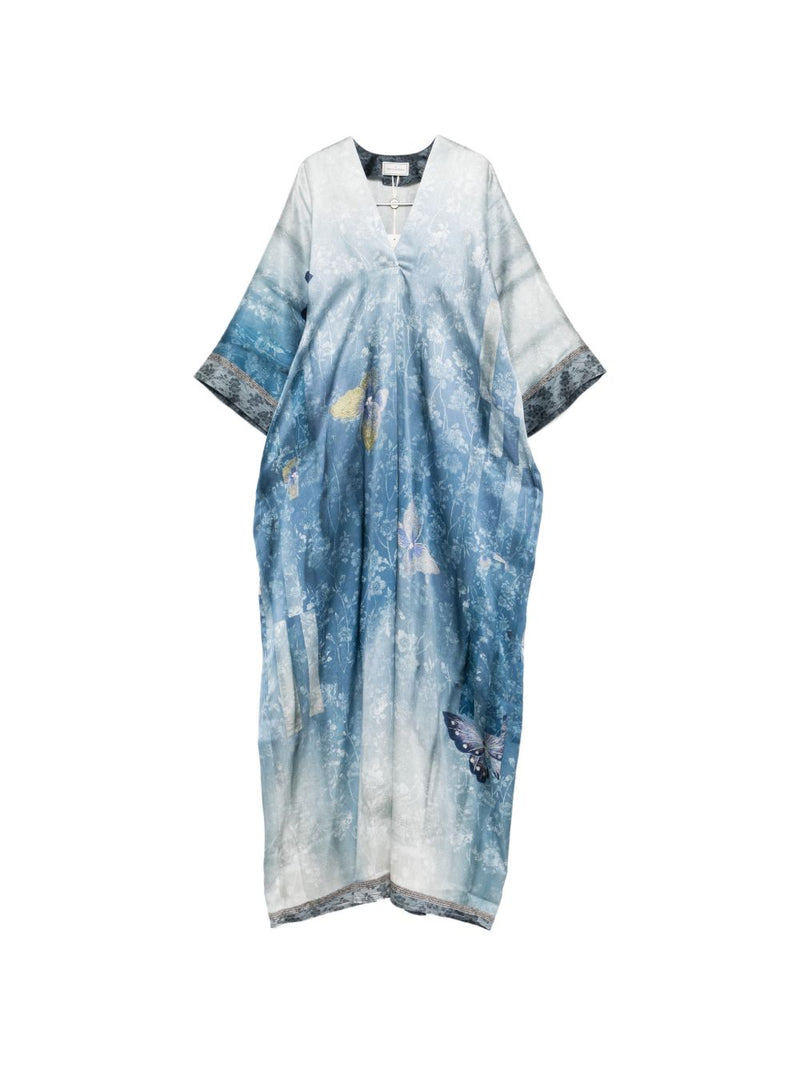 Pierre Louis Mascia Pierre Louis Mascia V-neck short sleeves printed Printed silk dress