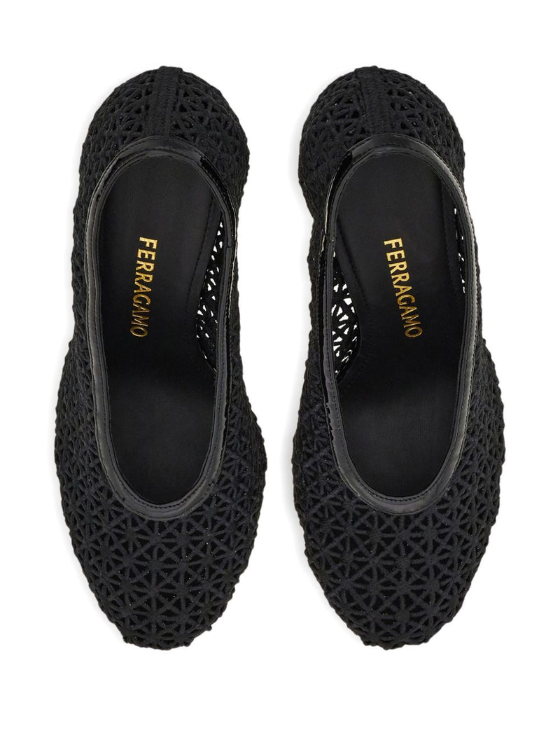 Ferragamo 90mm macramé pumps | Urbalenti™ NYC