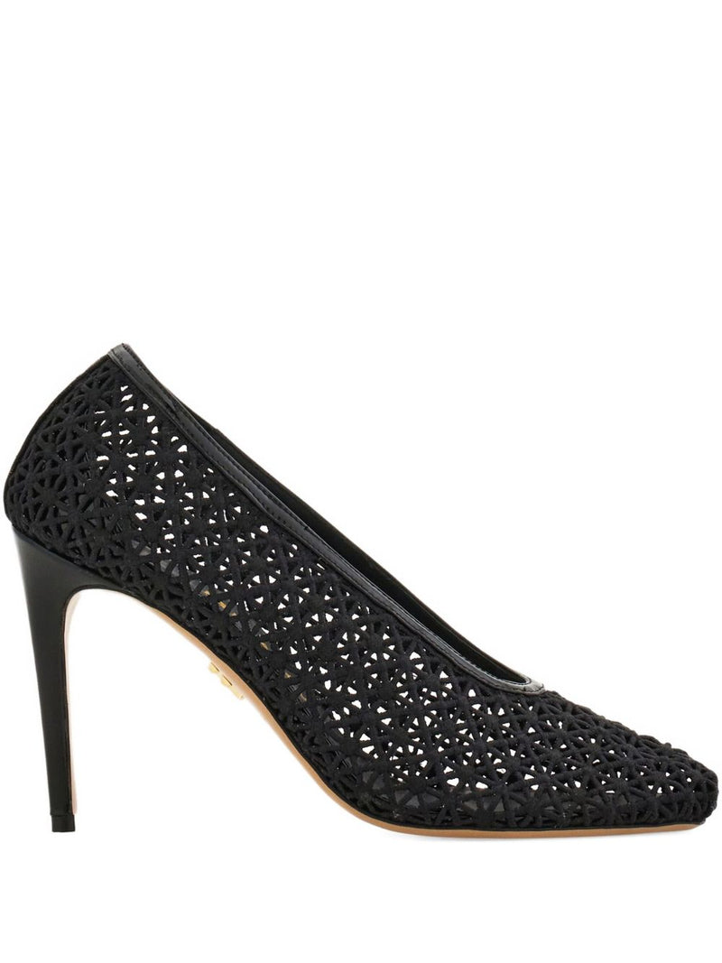 Ferragamo 90mm macramé pumps | Urbalenti™ NYC