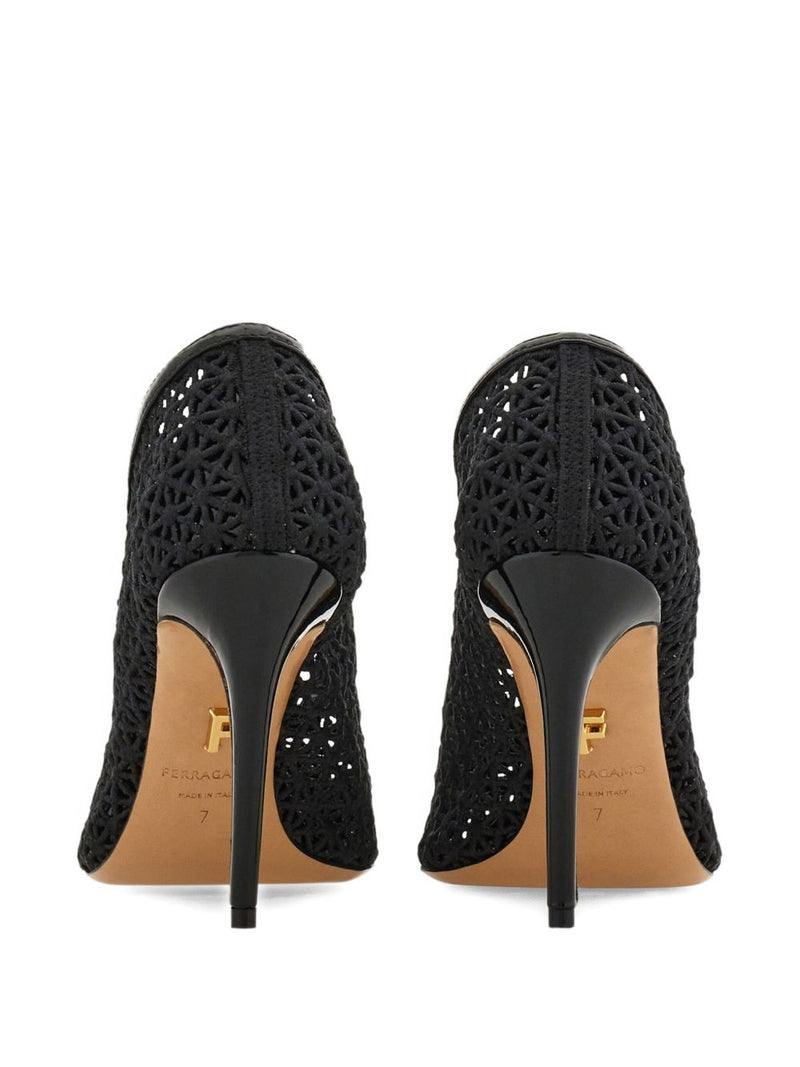Ferragamo 90mm macramé pumps | Urbalenti™ NYC