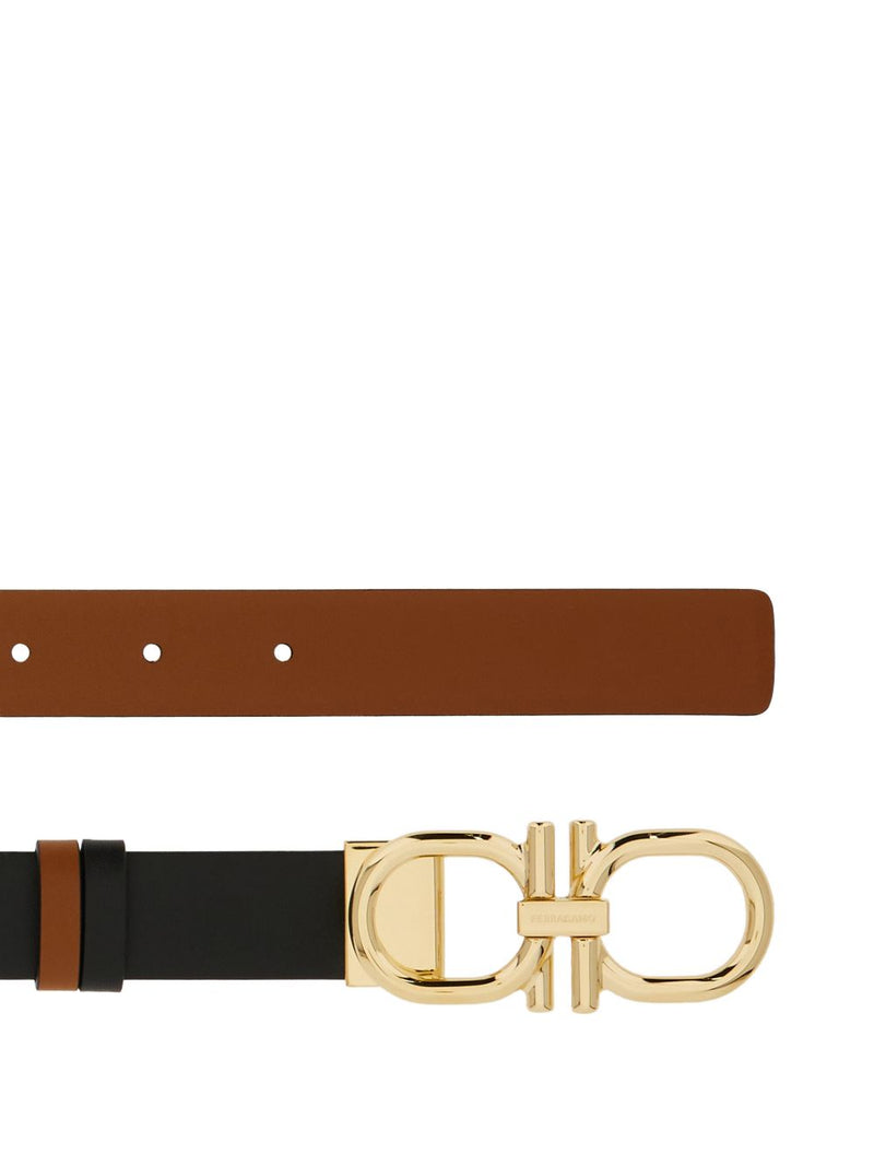 Ferragamo Reversible And Adjustable Gancini Belt - Black Reversible - St... | Urbalenti™ NYC