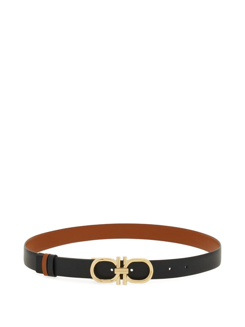 Ferragamo Reversible And Adjustable Gancini Belt - Black Reversible - St... | Urbalenti™ NYC