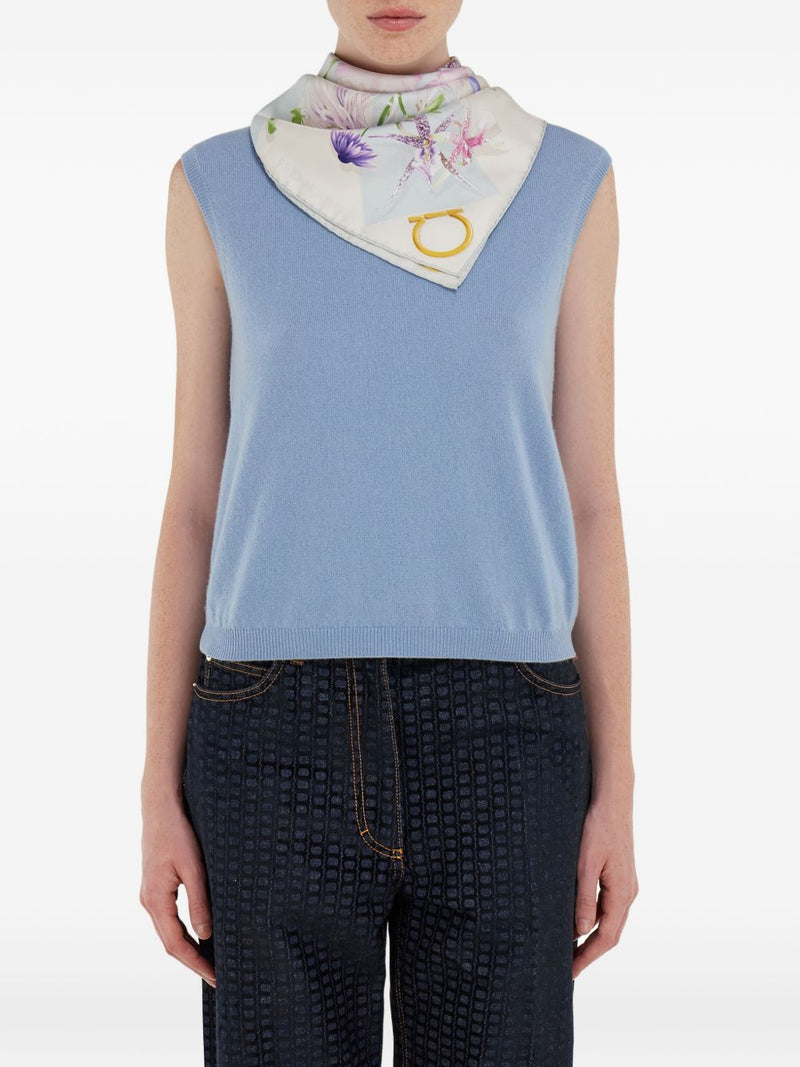 Ferragamo Floral Bloom Print Silk Scarf | Urbalenti™ NYC