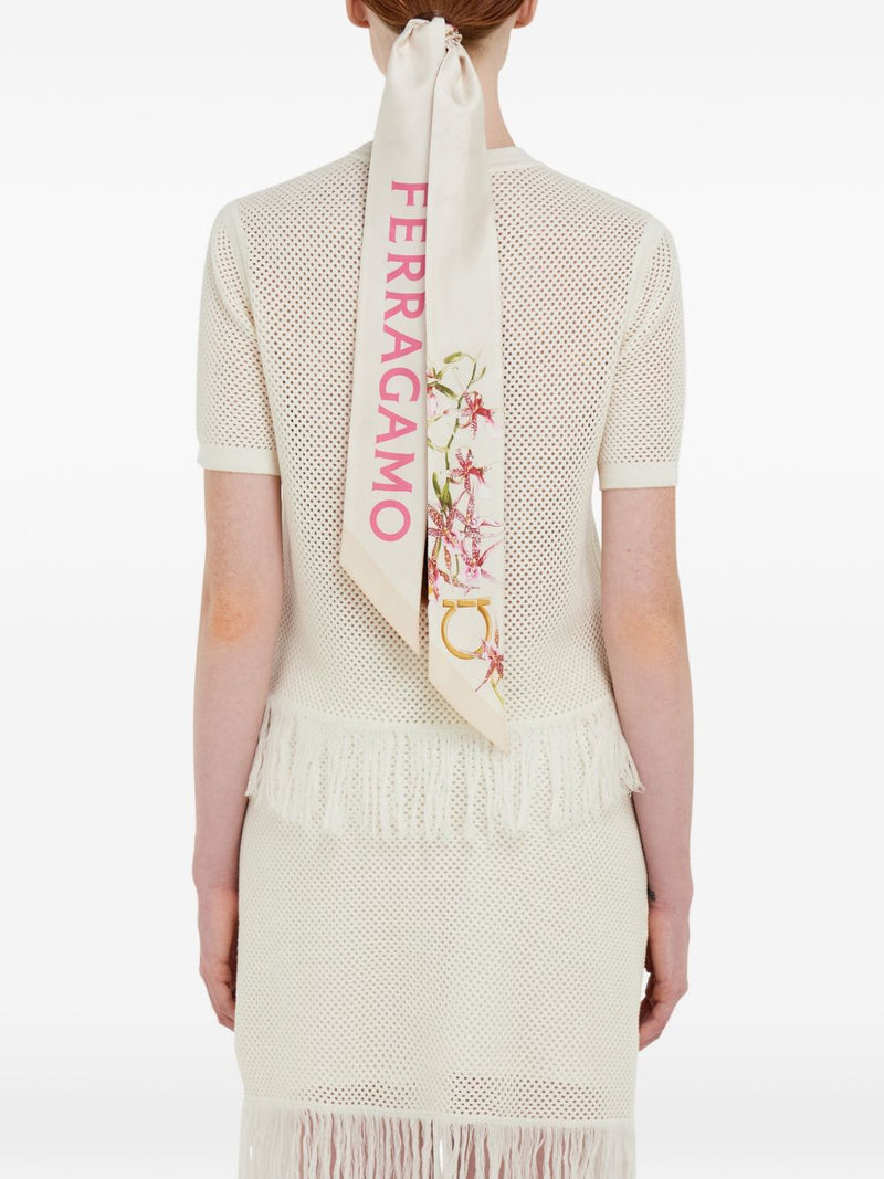 Ferragamo Floral Bloom Print Silk Bandeau | Urbalenti™ NYC