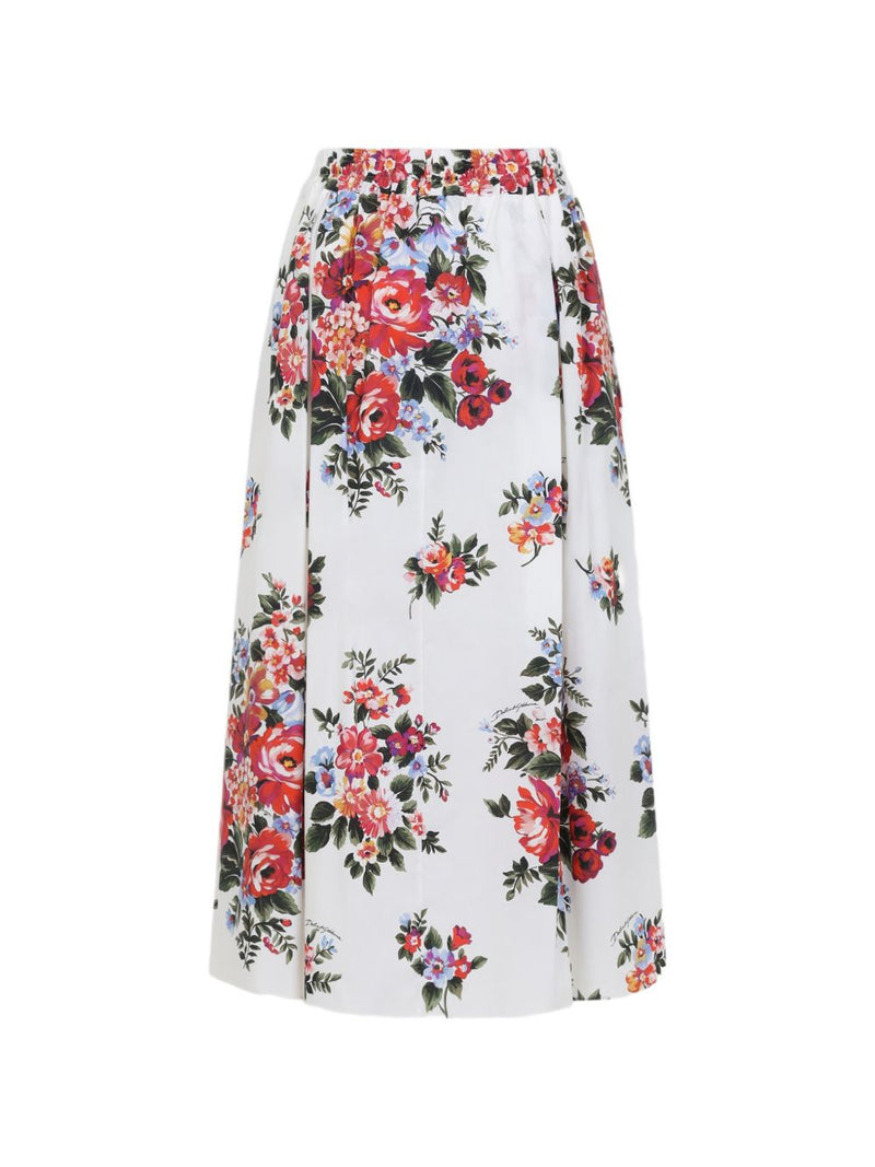 Dolce & Gabbana -floral print midi skirt | Urbalenti™ NYC