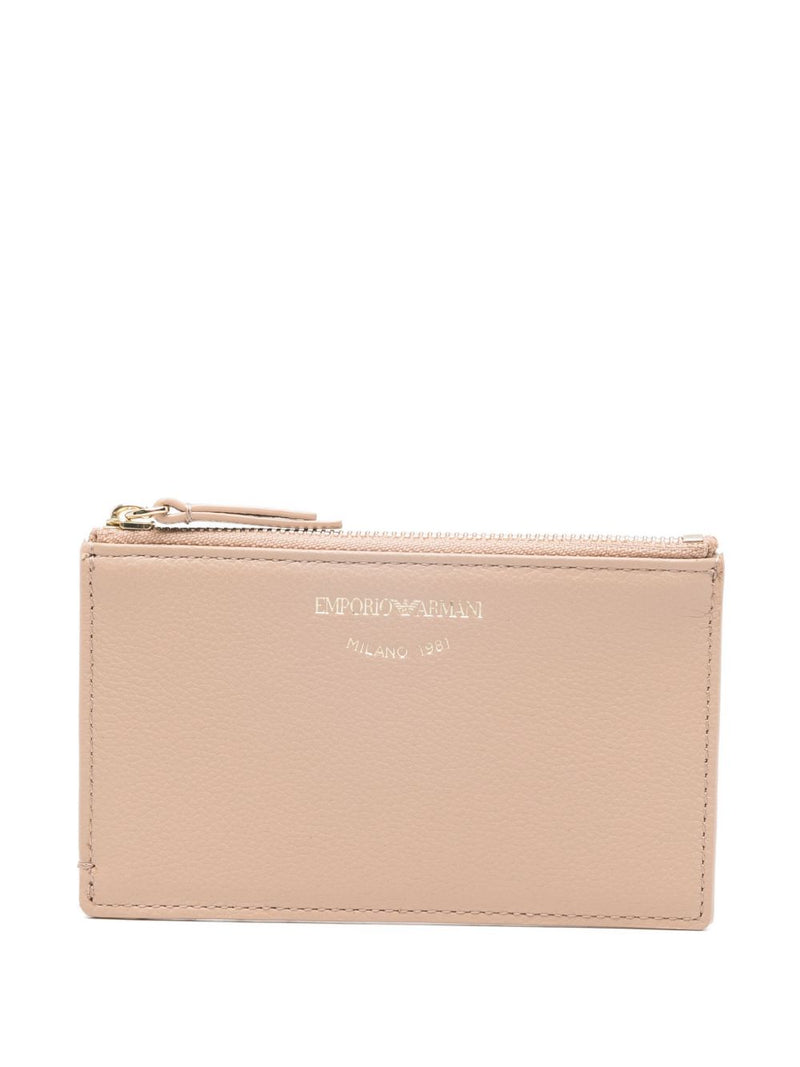 Emporio Armani Zipped Tumbled-Leather Card Holder | Urbalenti™ NYC