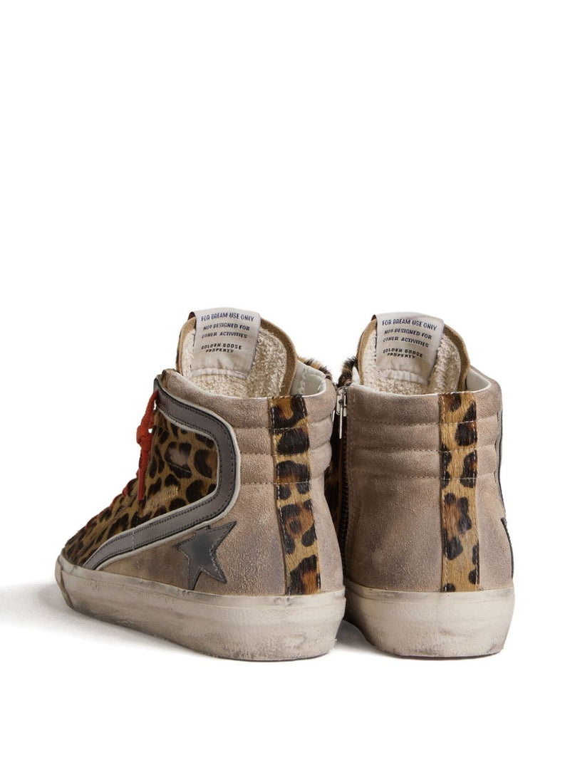 Golden Goose Golden Goose LTD slides in leopard-print pony skin leather star
