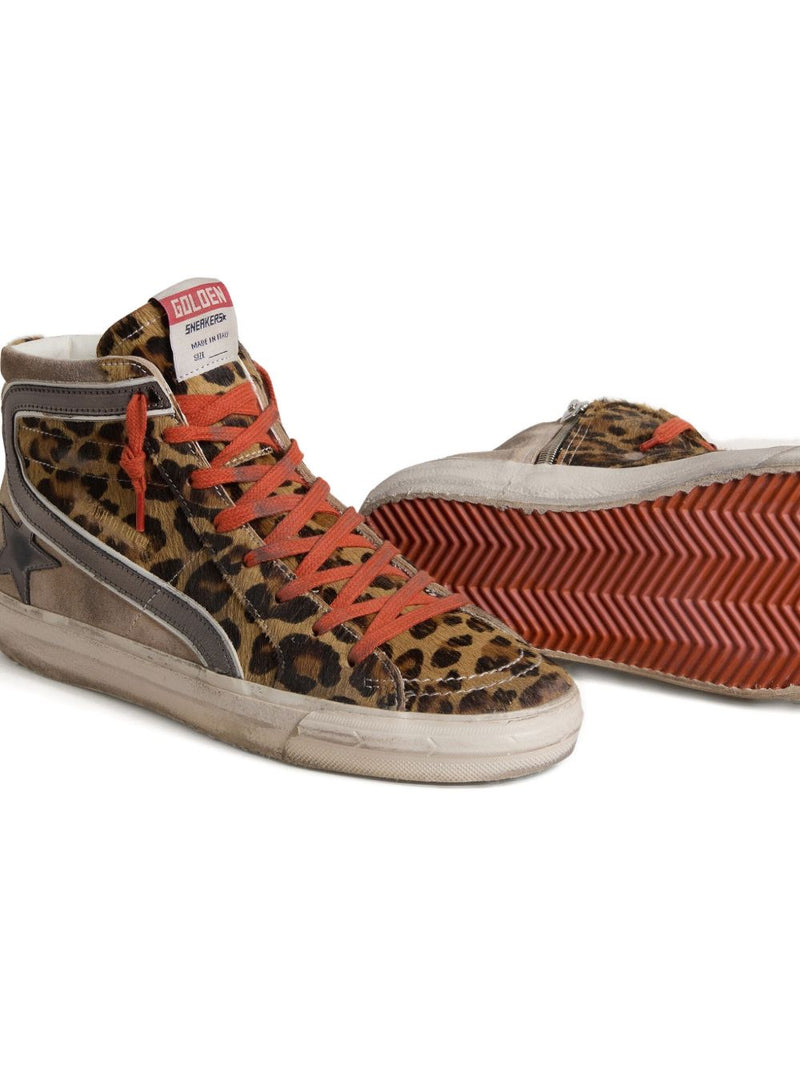 Golden Goose Golden Goose LTD slides in leopard-print pony skin leather star