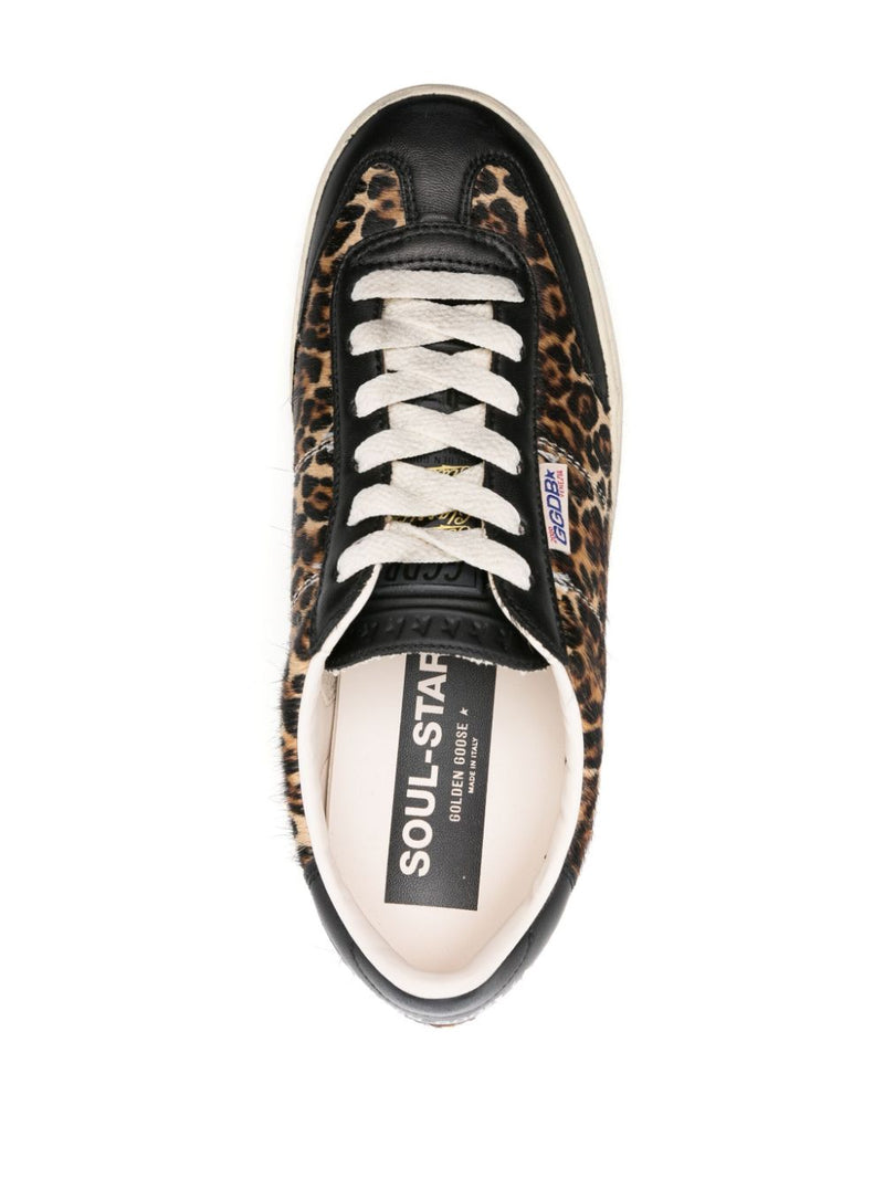 Golden Goose Golden Goose Soul Star Leopard-Print Pony Skin sneakers.