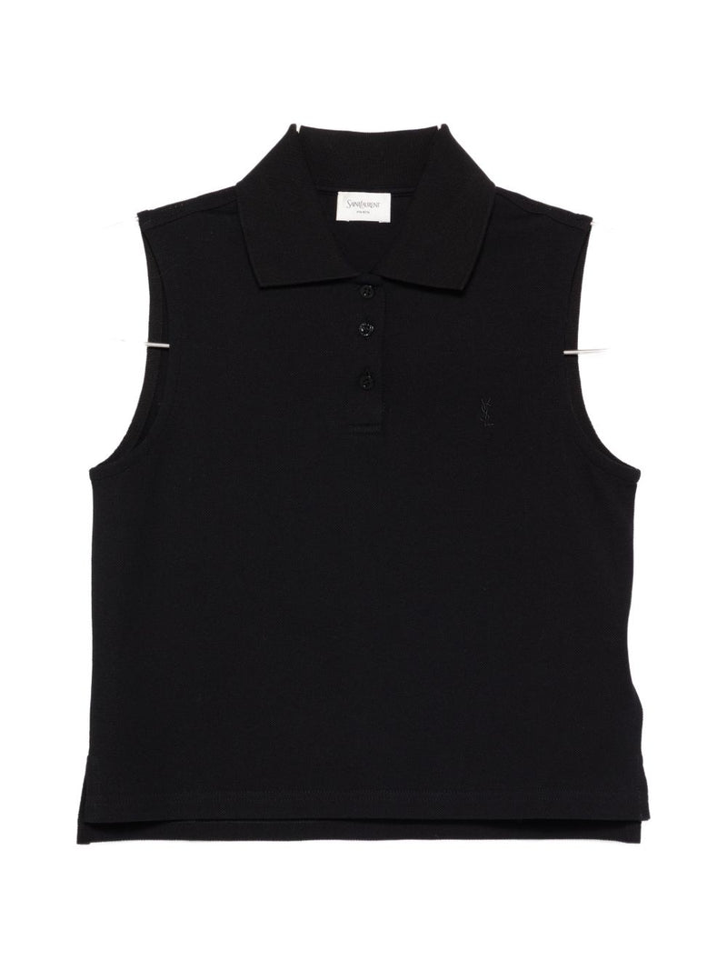 Saint Laurent Cotton sleeveless polo shirt | Urbalenti™ NYC