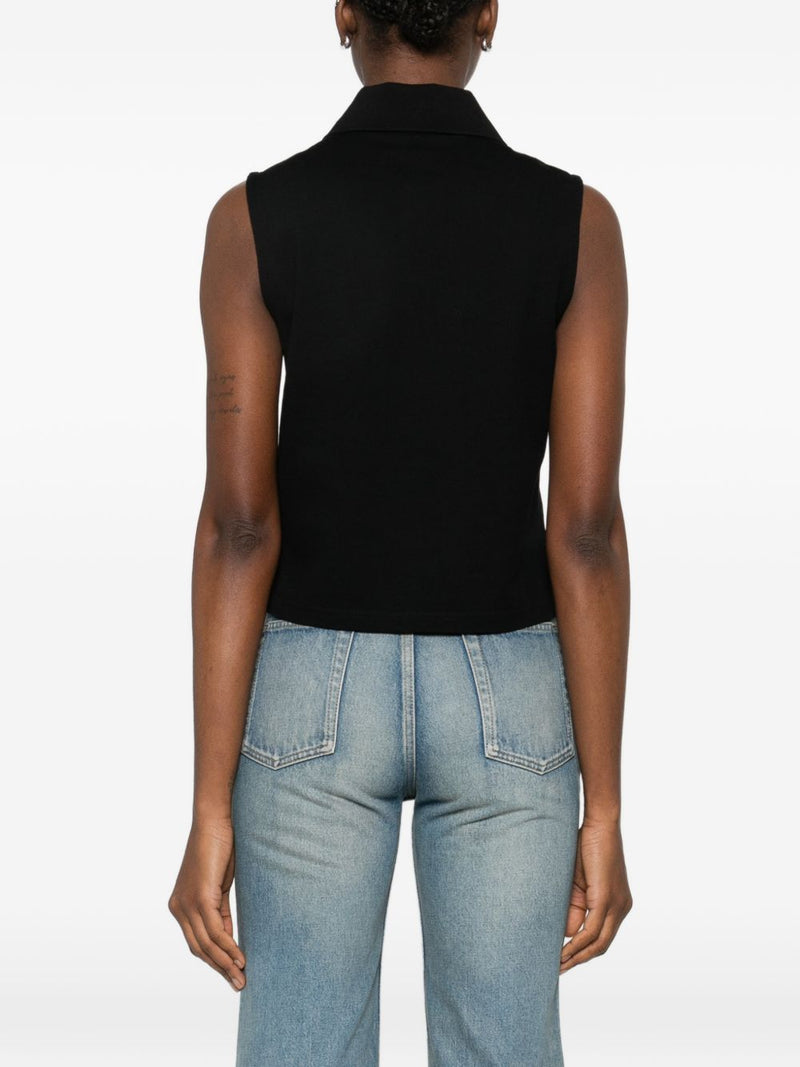 Saint Laurent Cotton sleeveless polo shirt | Urbalenti™ NYC