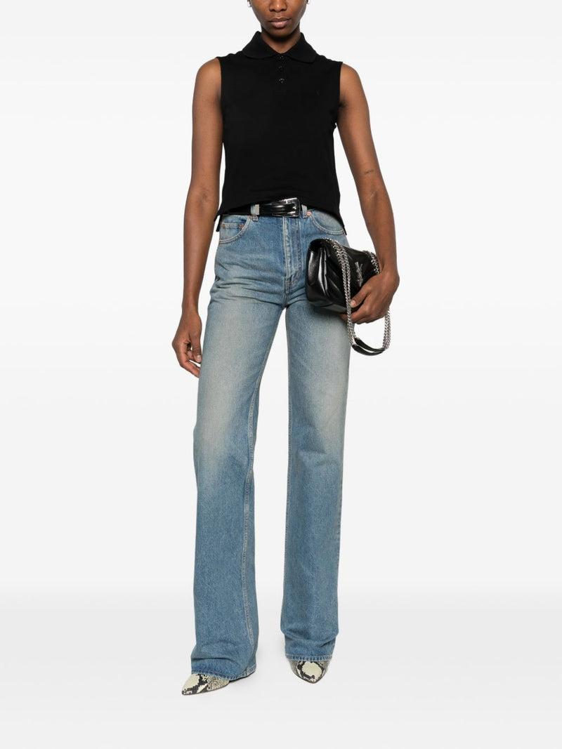 Saint Laurent Cotton sleeveless polo shirt | Urbalenti™ NYC
