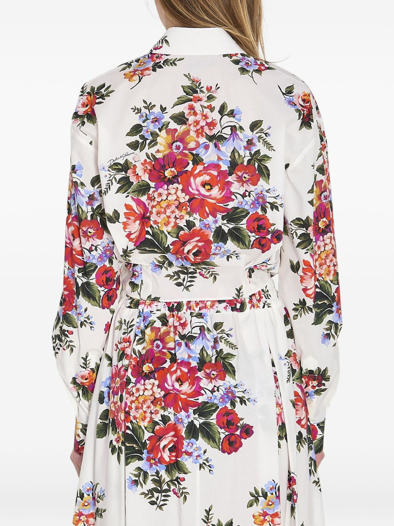 Dolce & Gabbana Dolce Gabbana-floral-print knotted shirt | Urbalenti™ NYC