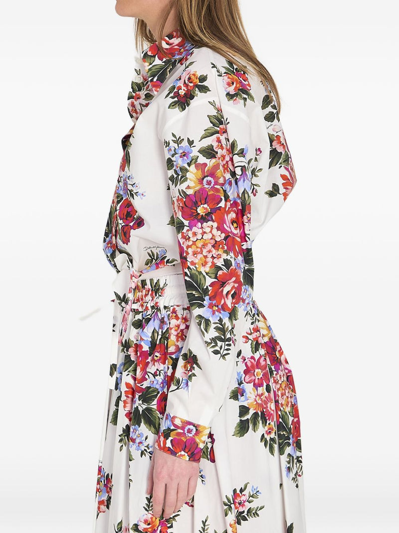 Dolce & Gabbana Dolce Gabbana-floral-print knotted shirt | Urbalenti™ NYC