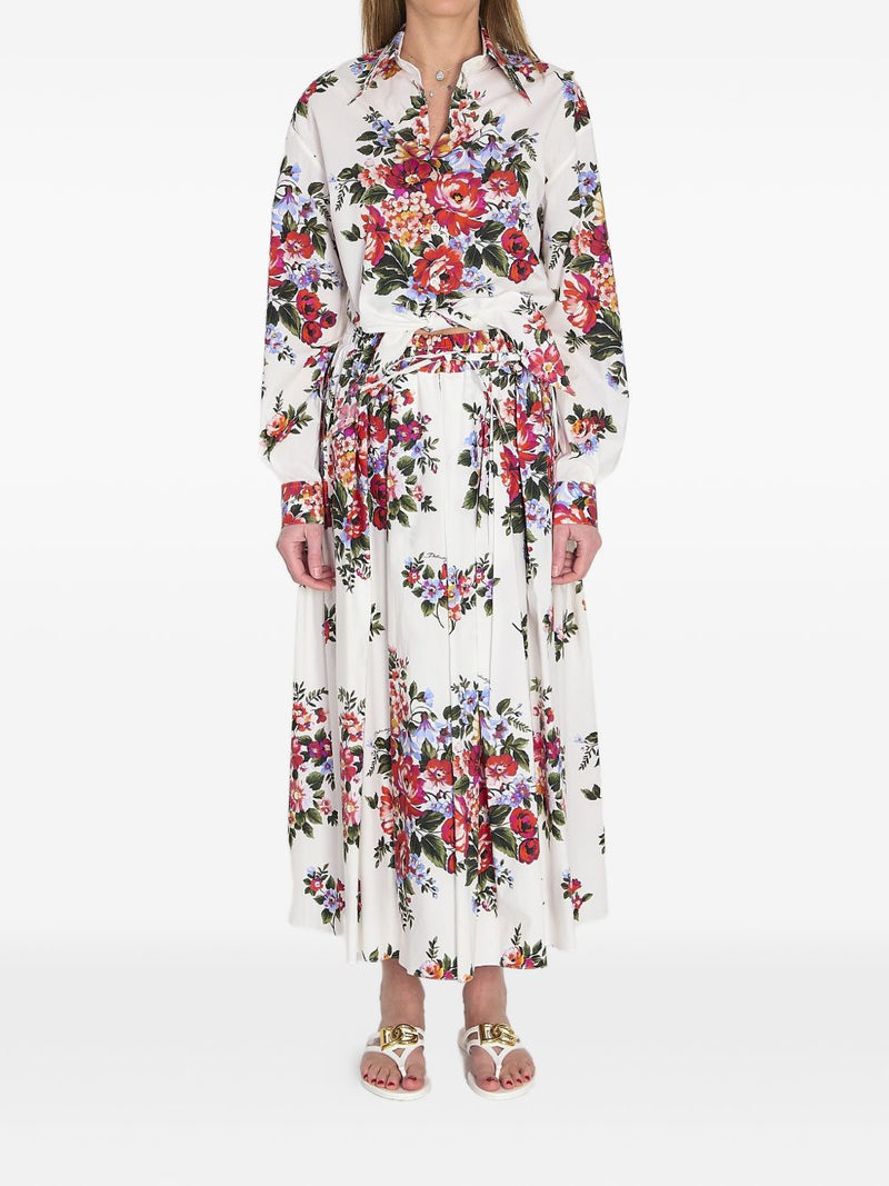 Dolce & Gabbana Dolce Gabbana-floral-print knotted shirt | Urbalenti™ NYC