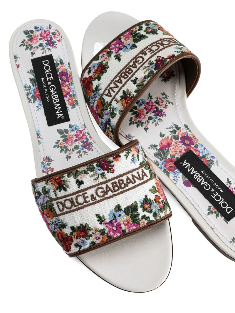 Dolce & Gabbana Dolce & Gabbana Nappa & Embroidery Flat slipper