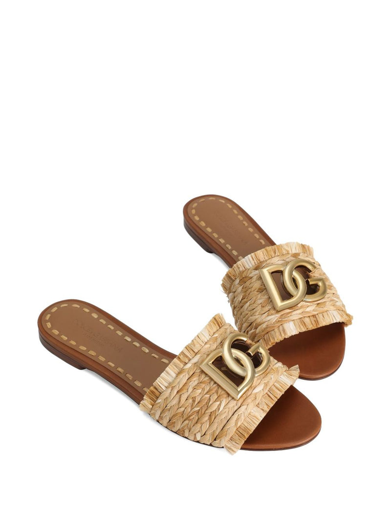 Dolce & Gabbana Raffia Braid Slipper | Urbalenti™ NYC