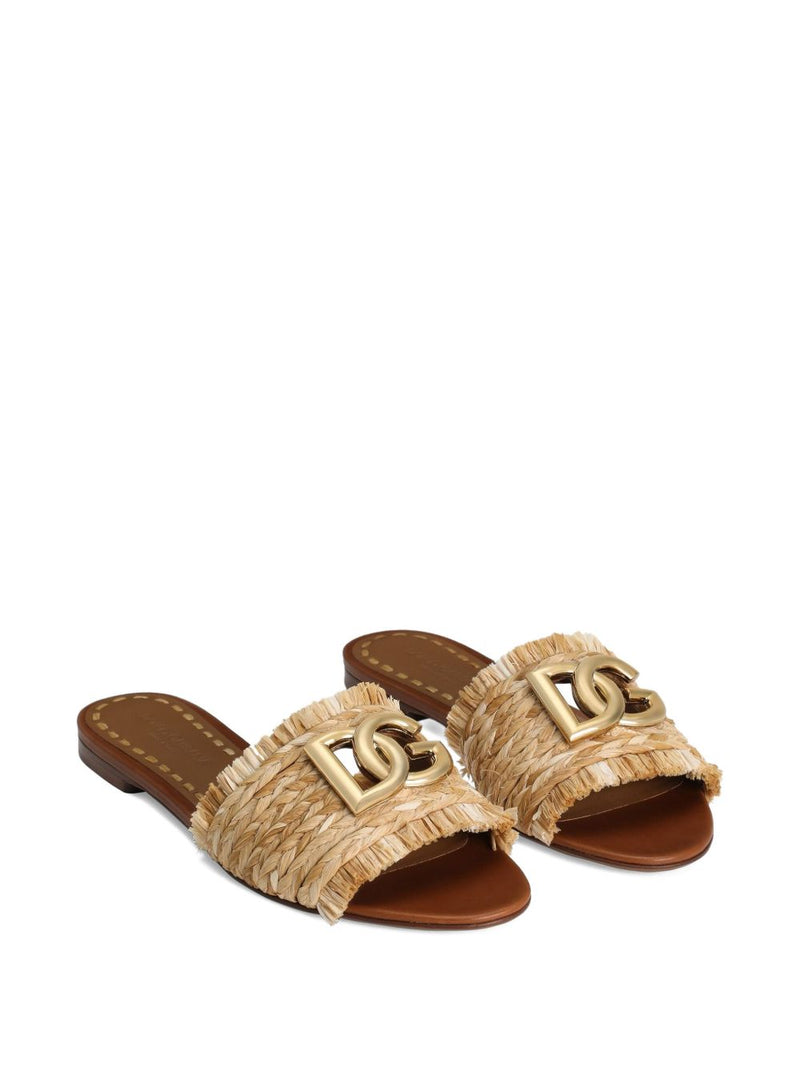 Dolce & Gabbana Raffia Braid Slipper | Urbalenti™ NYC