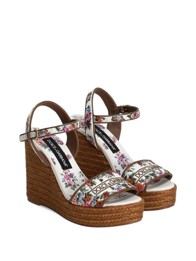 Dolce & Gabbana Dolce & Gabbana Nappa wedge with thread embroidery