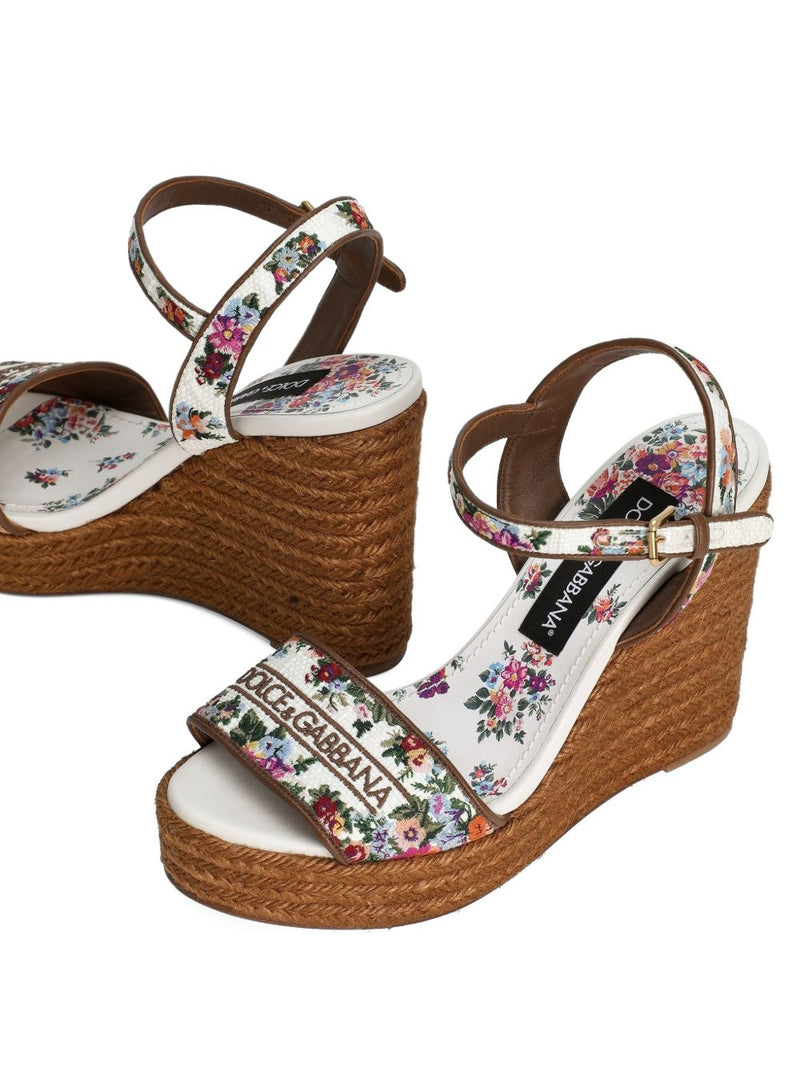 Dolce & Gabbana Dolce & Gabbana Nappa wedge with thread embroidery