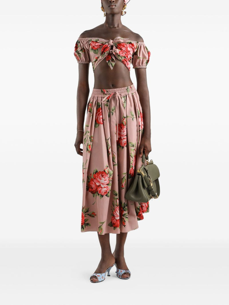 Dolce & Gabbana Roses bouquet long skirt | Urbalenti™ NYC