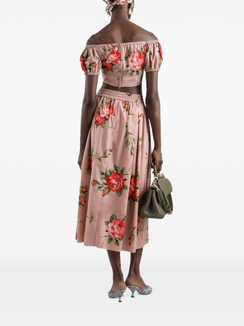 Dolce & Gabbana Roses bouquet long skirt | Urbalenti™ NYC