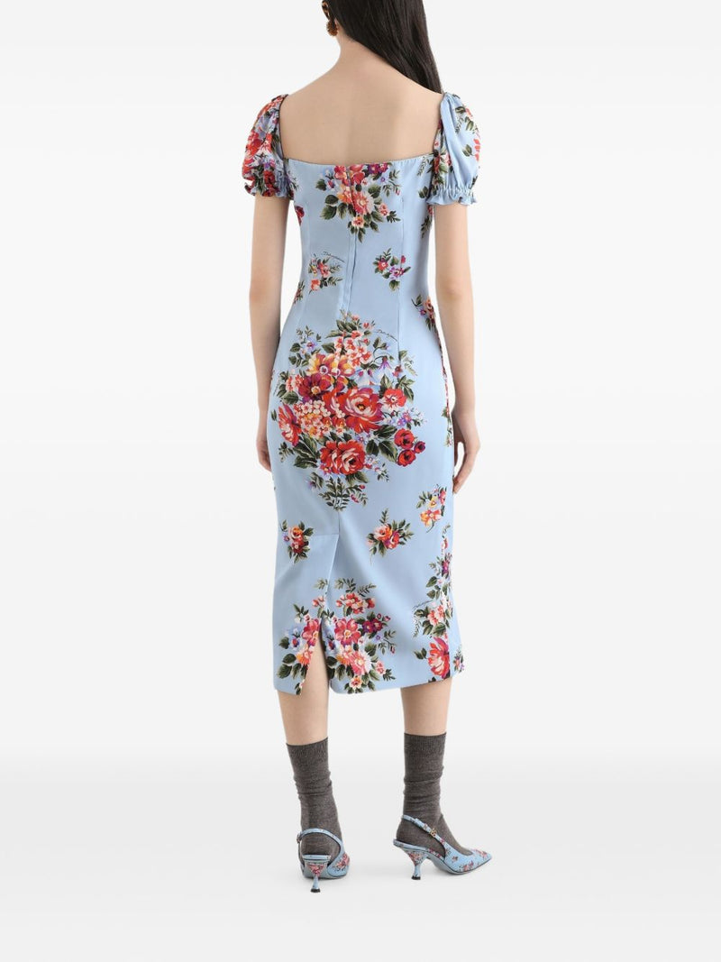 Dolce & Gabbana Flower print silk dress | Urbalenti™ NYC